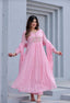 baby pink ankarli style kurti with pant and duppta sat