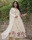 Cream Floral Embroidered Dupatta Set