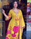 Premium Yellow Floral Pure mal cotton Dupatta Set