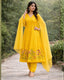 Yellow Floral Embroidered Anarkali Dupatta Set