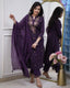 Deep Purple Cotton Embroidered 3-Piece Kurta Dupatta Set
