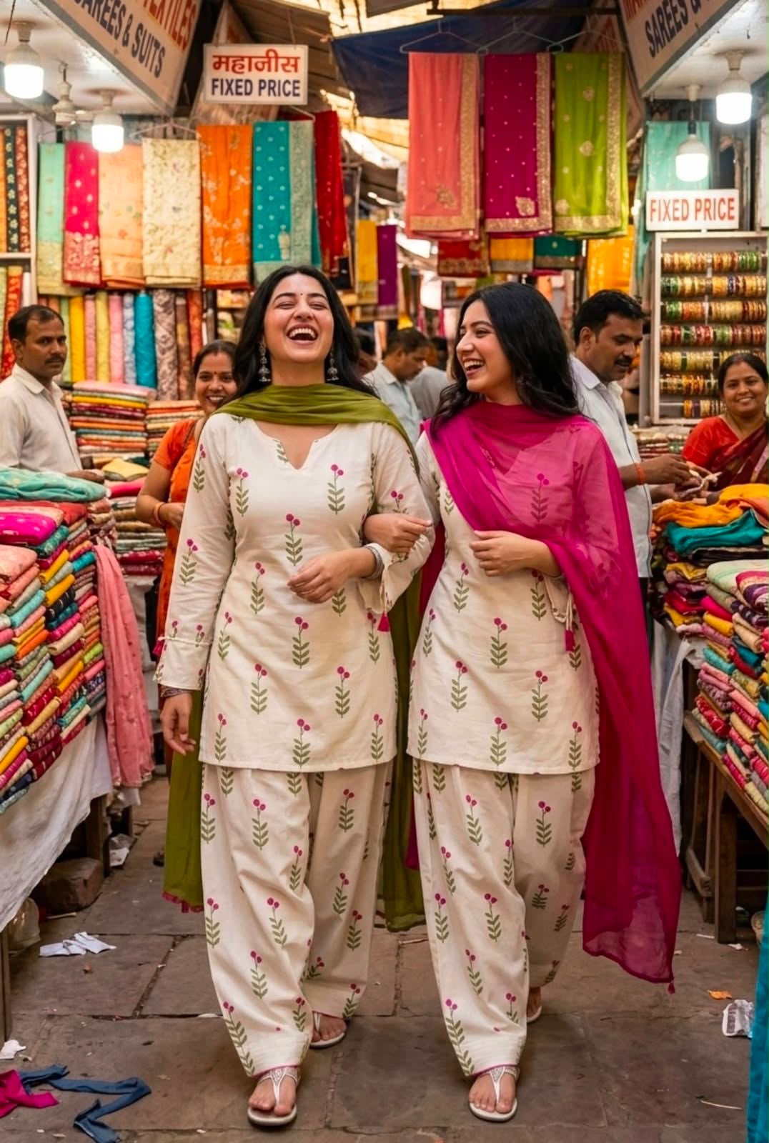 off white fancy dori top and style pant and Dupatta Set Secondary image