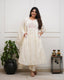 off white ankarli style kurti with pant and duppta set