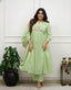pista  green ankkarli kurta with pant and duppta set